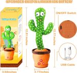 Rechargeable Toys Talking Cactus Baby Toys for Kids Dancing Cactus Toys Can Sing Wriggle & Singing Recording Repeat What You Say Funny Education Toys for Children Playing Home Decor for Kids - Image 2