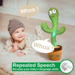 Rechargeable Toys Talking Cactus Baby Toys for Kids Dancing Cactus Toys Can Sing Wriggle & Singing Recording Repeat What You Say Funny Education Toys for Children Playing Home Decor for Kids - Image 4