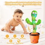 Rechargeable Toys Talking Cactus Baby Toys for Kids Dancing Cactus Toys Can Sing Wriggle & Singing Recording Repeat What You Say Funny Education Toys for Children Playing Home Decor for Kids - Image 3