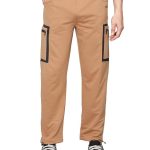 CHKOKKO Men's Regular Fit Mid Rise Designer Track Pant Lower with Pocket (Camel)
