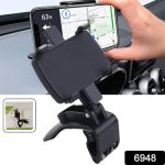 Car Phone Holder Clip Mount 360 Degree Rotation Dashboard Rear View Mirror Sun Visor Smartphone HUD Navigation Fold Stand Plastic Black Compatible For All Smart Phones - Image 6