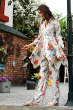 Women Ethnic Kurta Set | Rayon Co-Ord Set | Fancy Pajama Set | Floral Printed Top & Pant Set | Full Pair Set | A-line Kurta Set for Women (White) - Image 5