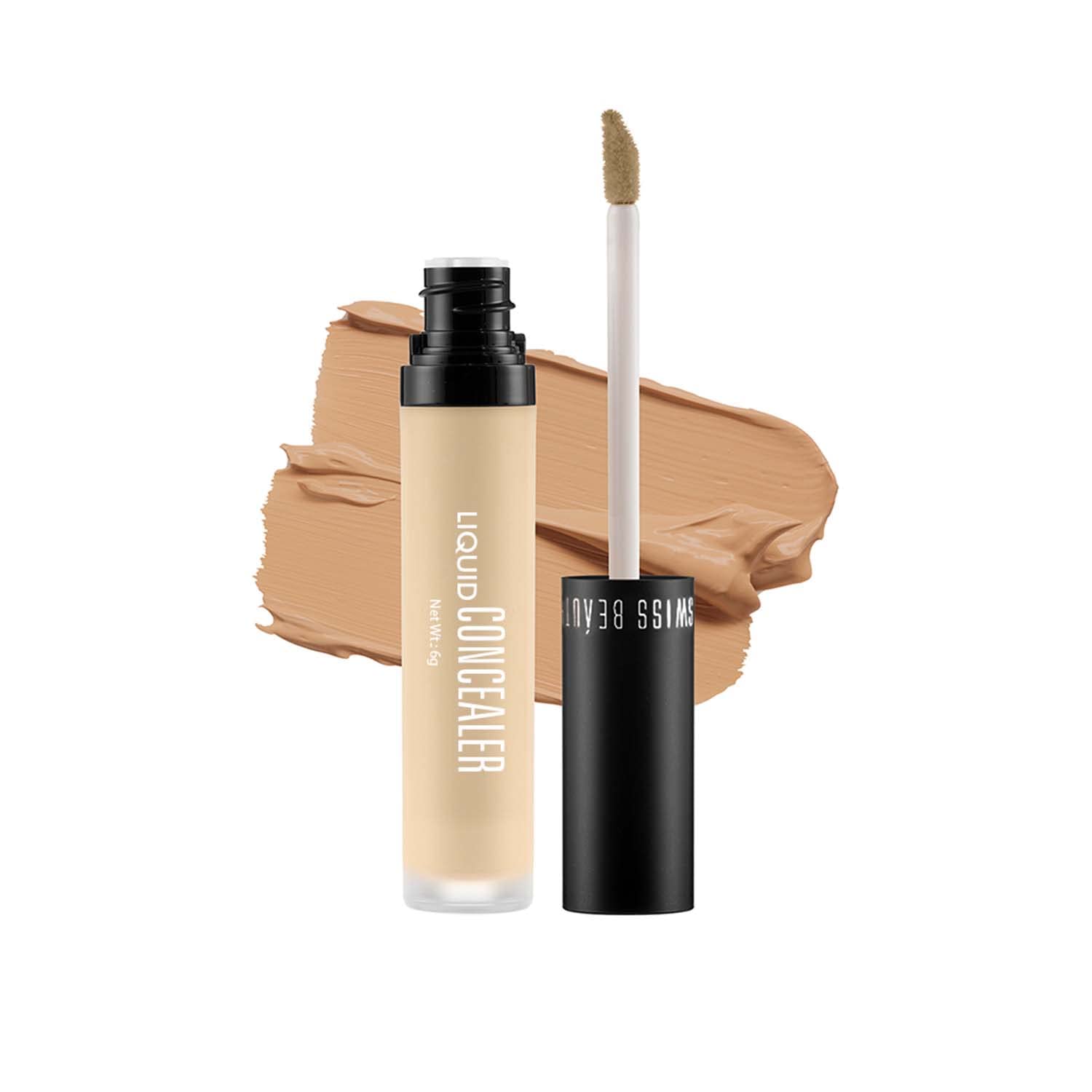 Concealer1 Swiss Beauty Liquid Light Weight Concealer With Full Coverage, Easily Blendable Concealer For Face Make-Up With Matte Finish | Shade- 04 Medium - Beige, 6g - Image 1