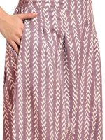 Women's Cotton Blend Printed Kurta Set (Purple) - Image 3