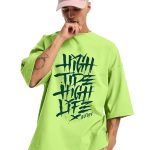 Men's Cotton Oversized Fit T-Shirt (Neon Green)