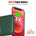 Dynamo 10000mAh 22.5W Power Bank Supports VOOC/Wrap/Dash USB Charging, Micro USB Input 20W PD Fast Charging, 3 Output, 2 Input Ports Type-C/PD & Micro USB & Multiple Layers of Protection (Green) - Image 2