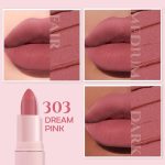 Glamveda Creamy Matte Long Lasting Lipstick with Ceramides & Peptides, Lightweight, 12 Hour Wear, Smudgeproof & Transferproof - Dream Pink 303 - Image 2