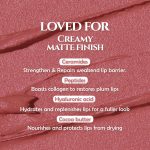 Glamveda Creamy Matte Long Lasting Lipstick with Ceramides & Peptides, Lightweight, 12 Hour Wear, Smudgeproof & Transferproof - Dream Pink 303 - Image 3