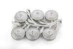 Decorative Dry Fruit Box Set with 6 Compartments, Silver Tree Design Serving Tray, Metal Snack Container with Lids - Image 2