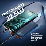 Newly Launched Dynamo Nergy 10000mAh 22.5W Fast Charging Power Bank, Supports VOOC/Wrap/Dash USB Charging, 20W PD Fast Charging, 3 Outputs, 1 Input & Multiple Layers of Protection (Blue) - Image 5