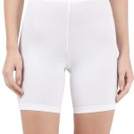 Women's High Coverage Super Combed Cotton Elastane Stretch Mid Waist Shorties with Concealed Waistband (White)
