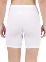 Women's High Coverage Super Combed Cotton Elastane Stretch Mid Waist Shorties with Concealed Waistband (White) - Image 2