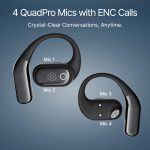 Zenbuds Evo X2 Pro Open Ear Wireless Earbuds, SafeBeats Design, 4 QuadPro Mics with ENC Calls, 60H Playtime, Wraparound Audio, BT5.3 Headphones, Touch Control & Type C Fast Charging (Jet Black) - Image 5