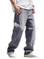 Men Jeans || Baggy Fit Jean's for Man || Loose Fit High Rise Denim || Stretchable Casual Wear Jeans (Grey)