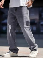Men Jeans || Baggy Fit Jean's for Man || Loose Fit High Rise Denim || Stretchable Casual Wear Jeans (Grey) - Image 4