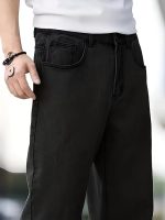 Men Jeans || Baggy Fit Jean's for Man || Loose Fit High Rise Denim || Stretchable Casual Wear Jeans (Black) - Image 4