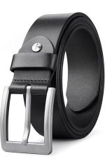 Formal/Casual Black Color Genuine Leather Belts For Men (Length- 46 inches||40MM||BL-042-BLK) (BLACK)