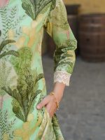 Women's Cotton Blend Green Printed V-Neck Co-ord Set | Daily & Casual Wear - Image 3