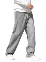 Men's Loose Mid Rise Jeans || Wide Leg Jeans || Jeans || Baggy Jeans (Grey)