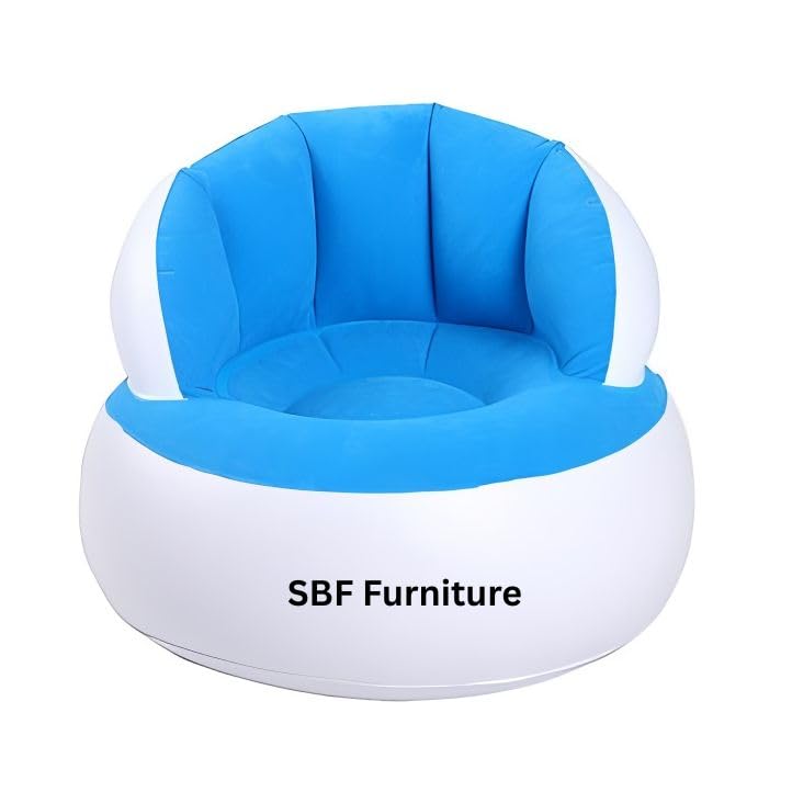 Inflatable Sofa1 Kids inflatable sofa chair with backrest & Foot Air Pump with Hose (1 Set / 85x74 Cm Approx) - Image 1