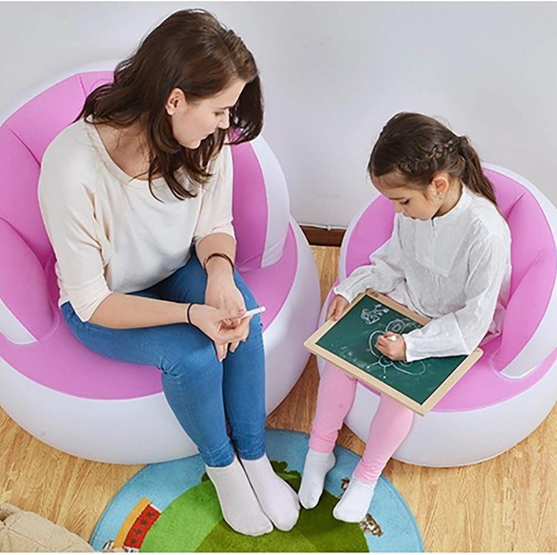Inflatable Sofa2 Kids inflatable sofa chair with backrest & Foot Air Pump with Hose (1 Set / 85x74 Cm Approx) - Image 2