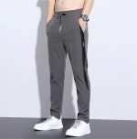 Joggers Park Men's Lycra Stretchable Full Length Trackpants | Casual Wear Athletic Joggers with Elastic Waistband and Pockets (Dark Grey) - Image 2