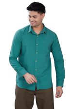 Men's Solid Slim Fit Shirt (Jade Green)