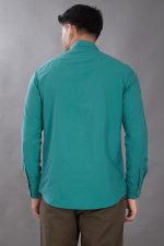 Men's Solid Slim Fit Shirt (Jade Green) - Image 2