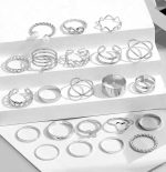 Fashion Jewellery Celebrity Inspired Combo of Latest Stylish Stackable Kunckle Rings Set for Women and Girls (Silver)