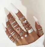 Fashion Jewellery Celebrity Inspired Combo of Latest Stylish Stackable Kunckle Rings Set for Women and Girls (Silver) - Image 2