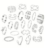 Fashion Jewellery Celebrity Inspired Combo of Latest Stylish Stackable Kunckle Rings Set for Women and Girls (Silver) - Image 3