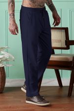 Men Mid-Rise Straight Fit Track Pants for Men | Stretchable Gym Wear Joggers | Casual Sports Track Pant with Pockets & Drawstring (Blue) - Image 3