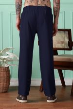 Men Mid-Rise Straight Fit Track Pants for Men | Stretchable Gym Wear Joggers | Casual Sports Track Pant with Pockets & Drawstring (Blue) - Image 4