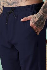 Men Mid-Rise Straight Fit Track Pants for Men | Stretchable Gym Wear Joggers | Casual Sports Track Pant with Pockets & Drawstring (Blue) - Image 5