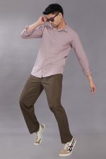 Men's Solid Slim Fit Shirt (Lavender) - Image 5