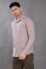 Men's Solid Slim Fit Shirt (Lavender) - Image 4