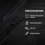 Genuine Leather Belt for Men - Adjustable Waistband up to 46 Inches Belt for Jeans & Dress Pants - 1.5" Width - Zinc Casted Buckle - Formal & Casual Wear - Branded Mens Belt - Image 6