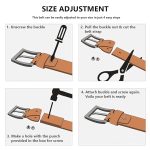 Genuine Leather Belt for Men - Adjustable Waistband up to 46 Inches Belt for Jeans & Dress Pants - 1.5" Width - Zinc Casted Buckle - Formal & Casual Wear - Branded Mens Belt - Image 3