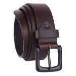 Genuine Leather Belt for Men - Adjustable Waistband up to 46 Inches Belt for Jeans & Dress Pants - 1.5" Width - Zinc Casted Buckle - Formal & Casual Wear - Branded Mens Belt (Redwood Brown)