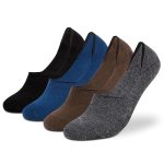 Low Cut No Show Loafer Socks For Men Combo, Made With Durable, Breathable, Anti Odour & Moisture Absorbent Combed Cotton with Anti Slip Grip, Ideal Socks For Summer (Beige/White/Black/Dark Grey Milange, Pack of 4) (C