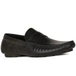 Bata Men Leather Pull On Loafers (BLACK)