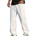 Men's Loose Mid Rise Jeans || Wide Leg Jeans || Jeans || Baggy Jeans (White)