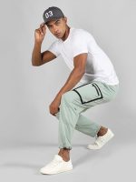 CHKOKKO Men's Regular Fit Mid Rise Designer Track Pant Lower with Pocket (Pastel Green) - Image 2