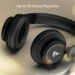 Rockerz 450, 15 HRS Battery, 40mm Drivers, Padded Ear Cushions, Integrated Controls, Dual Modes, On Ear Bluetooth Headphones, Wireless Headphone with Mic (Luscious Black) - Image 6