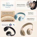Rockerz 450, 15 HRS Battery, 40mm Drivers, Padded Ear Cushions, Integrated Controls, Dual Modes, On Ear Bluetooth Headphones, Wireless Headphone with Mic (Luscious Black) - Image 5