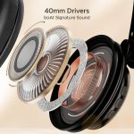 Rockerz 450, 15 HRS Battery, 40mm Drivers, Padded Ear Cushions, Integrated Controls, Dual Modes, On Ear Bluetooth Headphones, Wireless Headphone with Mic (Luscious Black) - Image 4