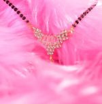 Gold Plated Jewellery Mangalsutra Pendant Necklace for Girls and Women Latest Design Diamonds - Image 2