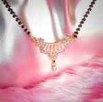Gold Plated Jewellery Mangalsutra Pendant Necklace for Girls and Women Latest Design Diamonds - Image 4
