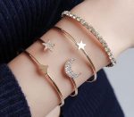 Bracelet For Women Star Moon Design AD Studded Multi Layered Gold Plated Cuff Bangle Bracelet For Women Girls Stackable Bracelet Womens Jewellery - Image 2