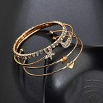 Bracelet For Women Star Moon Design AD Studded Multi Layered Gold Plated Cuff Bangle Bracelet For Women Girls Stackable Bracelet Womens Jewellery - Image 5